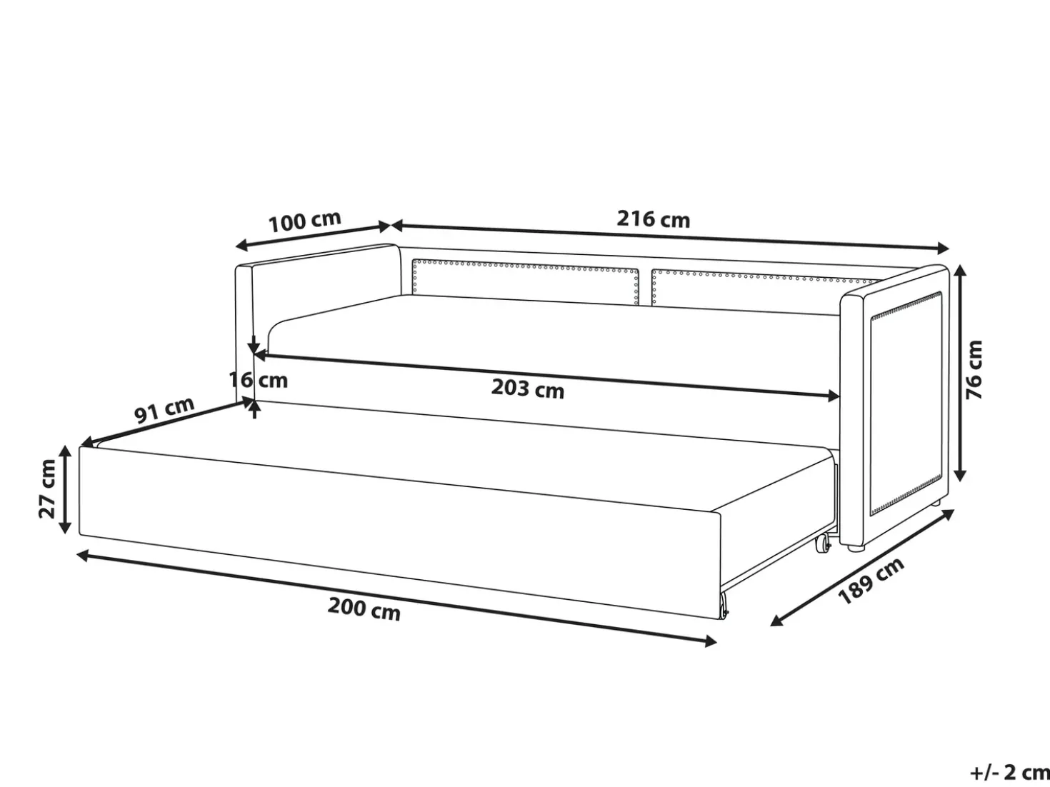 Letto estraibile Velluto a coste MIMIZAN 90 x 200 cm Rosa