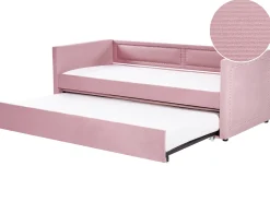 Letto estraibile Velluto a coste MIMIZAN 90 x 200 cm Rosa