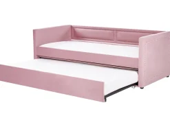 Letto estraibile Velluto a coste MIMIZAN 90 x 200 cm Rosa