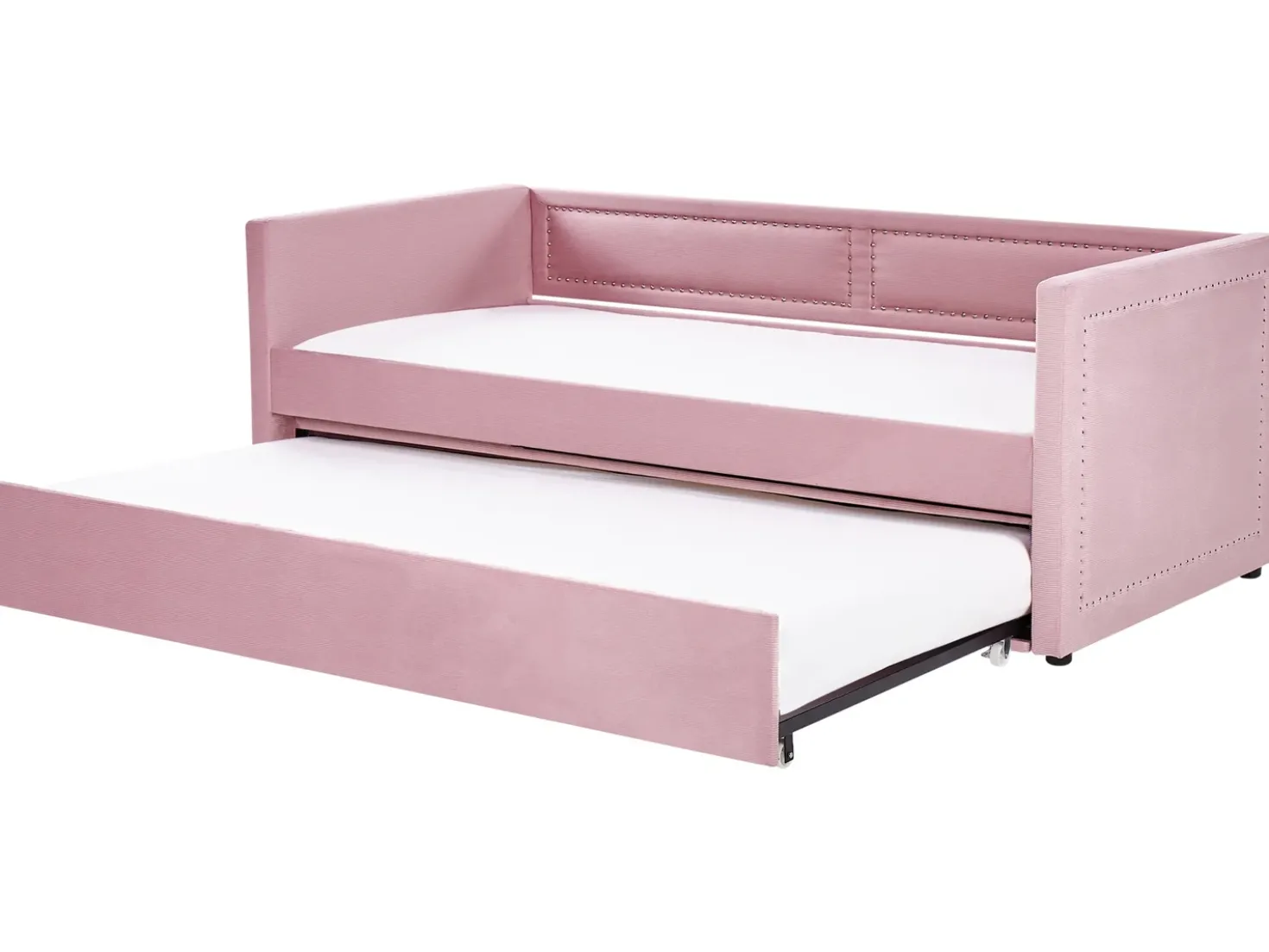 Letto estraibile Velluto a coste MIMIZAN 90 x 200 cm Rosa