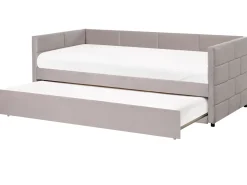 Letto estraibile Velluto CHAVONNE 90 x 200 cm Grigio chiaro