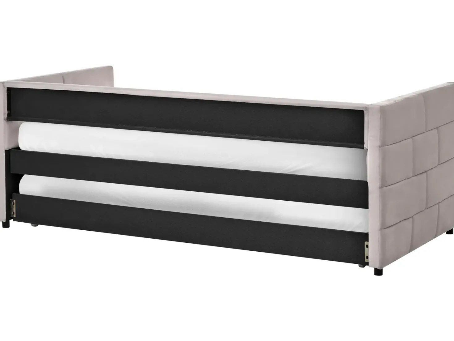 Letto estraibile Velluto CHAVONNE 90 x 200 cm Grigio chiaro
