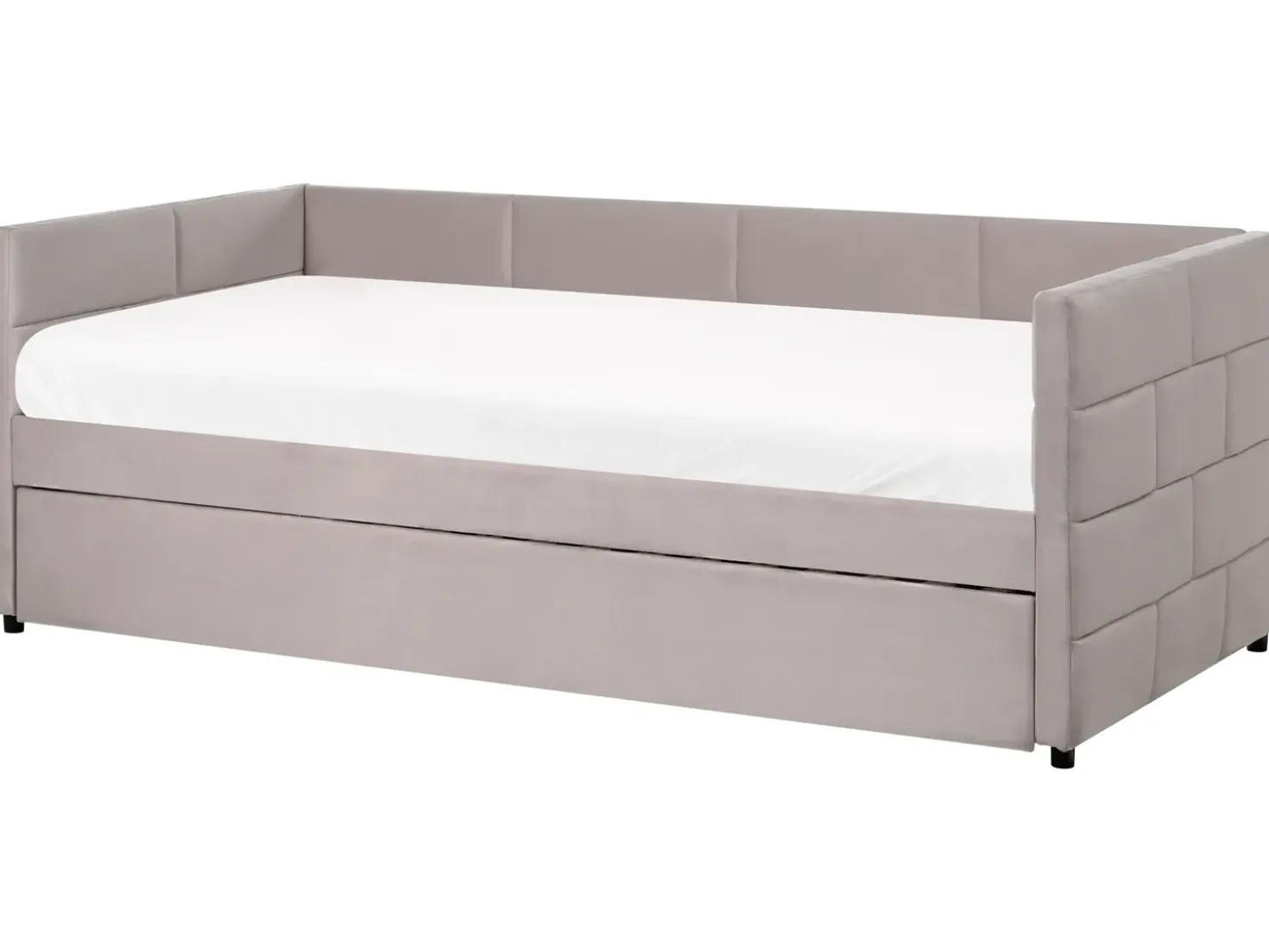 Letto estraibile Velluto CHAVONNE 90 x 200 cm Grigio chiaro