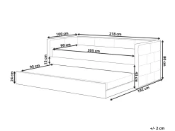 Letto estraibile Velluto CHAVONNE II 90 x 200 cm Nero