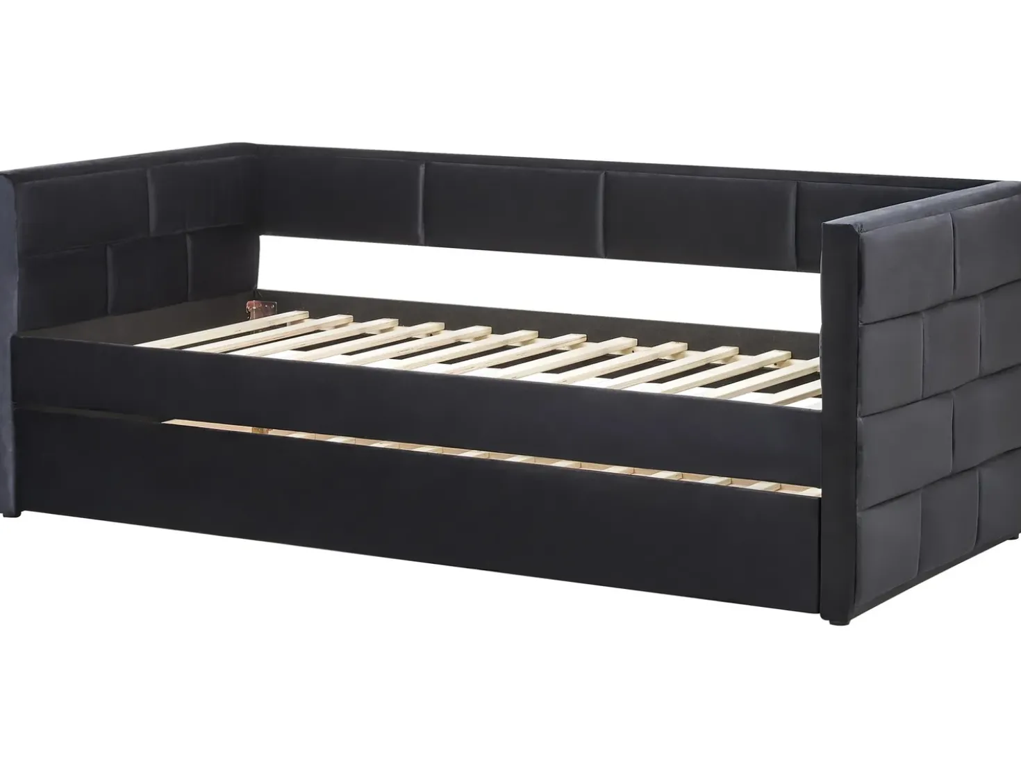 Letto estraibile Velluto CHAVONNE II 90 x 200 cm Nero