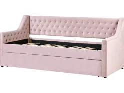 Letto estraibile Velluto MONTARGIS 90 x 200 cm Rosa