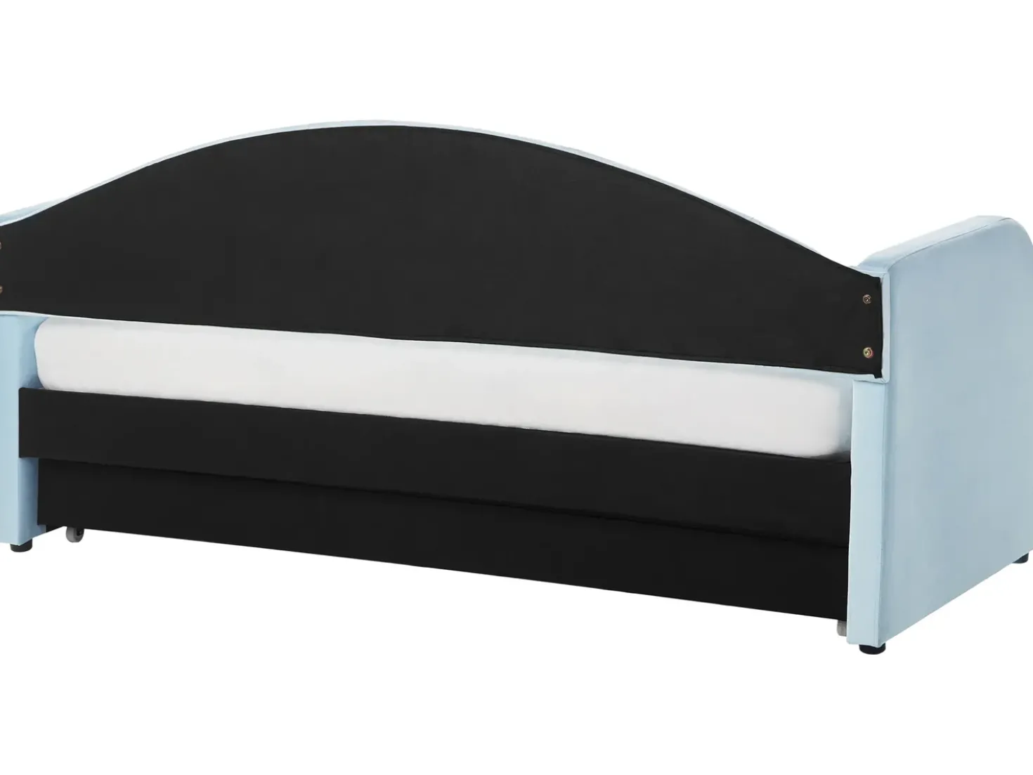 Letto estraibile Velluto EYBURIE 90 x 200 cm Azzurro