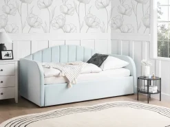 Letto estraibile Velluto EYBURIE 90 x 200 cm Azzurro