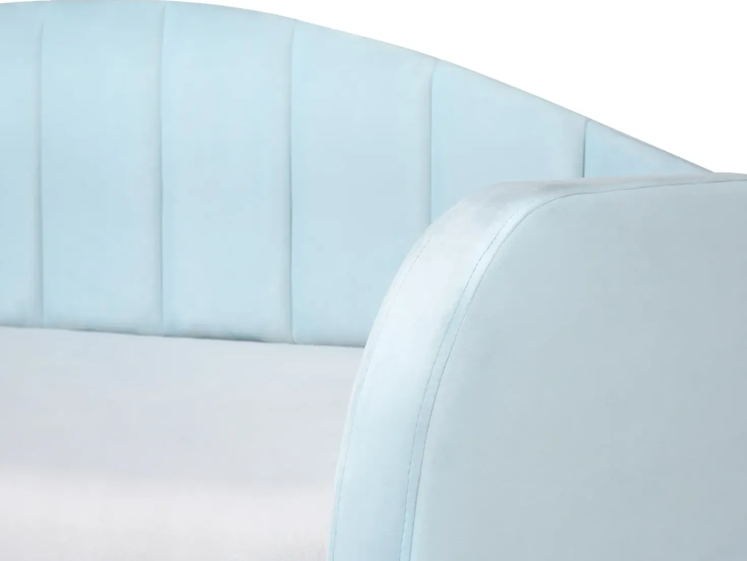 Letto estraibile Velluto EYBURIE 90 x 200 cm Azzurro
