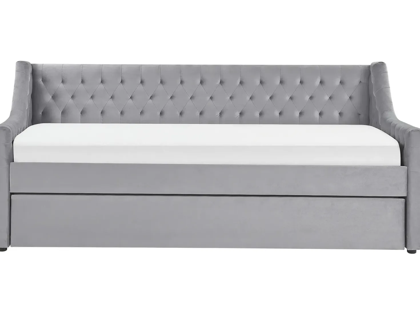 Letto estraibile Velluto MONTARGIS 90 x 200 cm Grigio chiaro