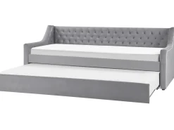Letto estraibile Velluto MONTARGIS 90 x 200 cm Grigio chiaro