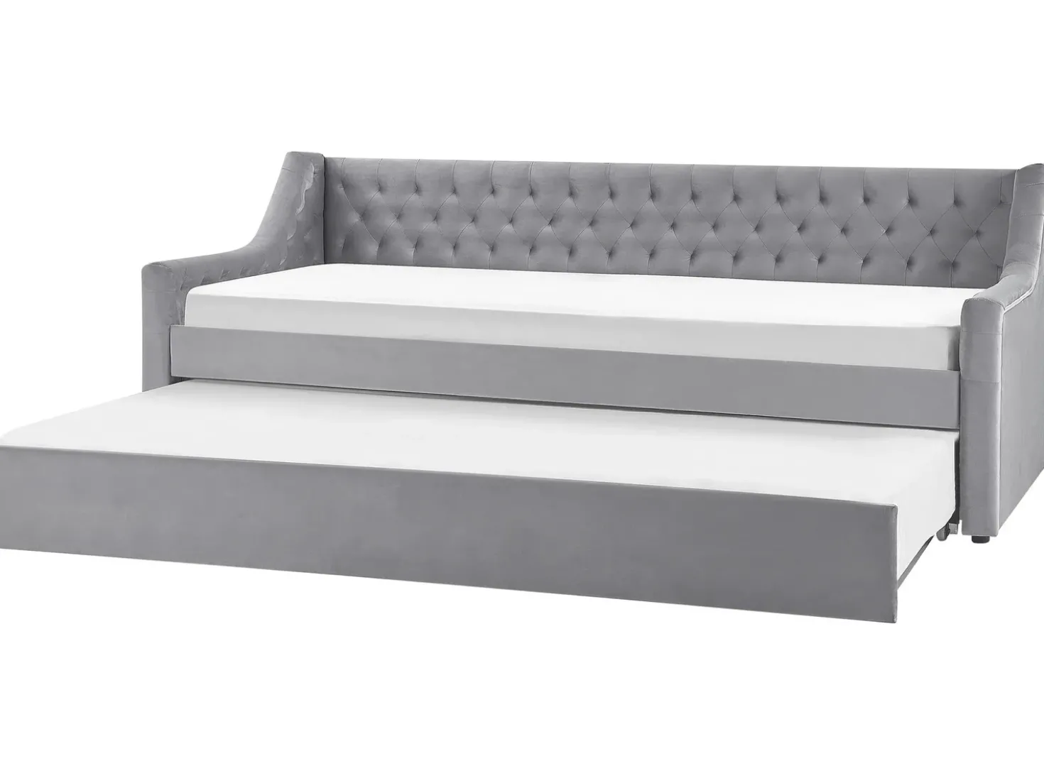 Letto estraibile Velluto MONTARGIS 90 x 200 cm Grigio chiaro