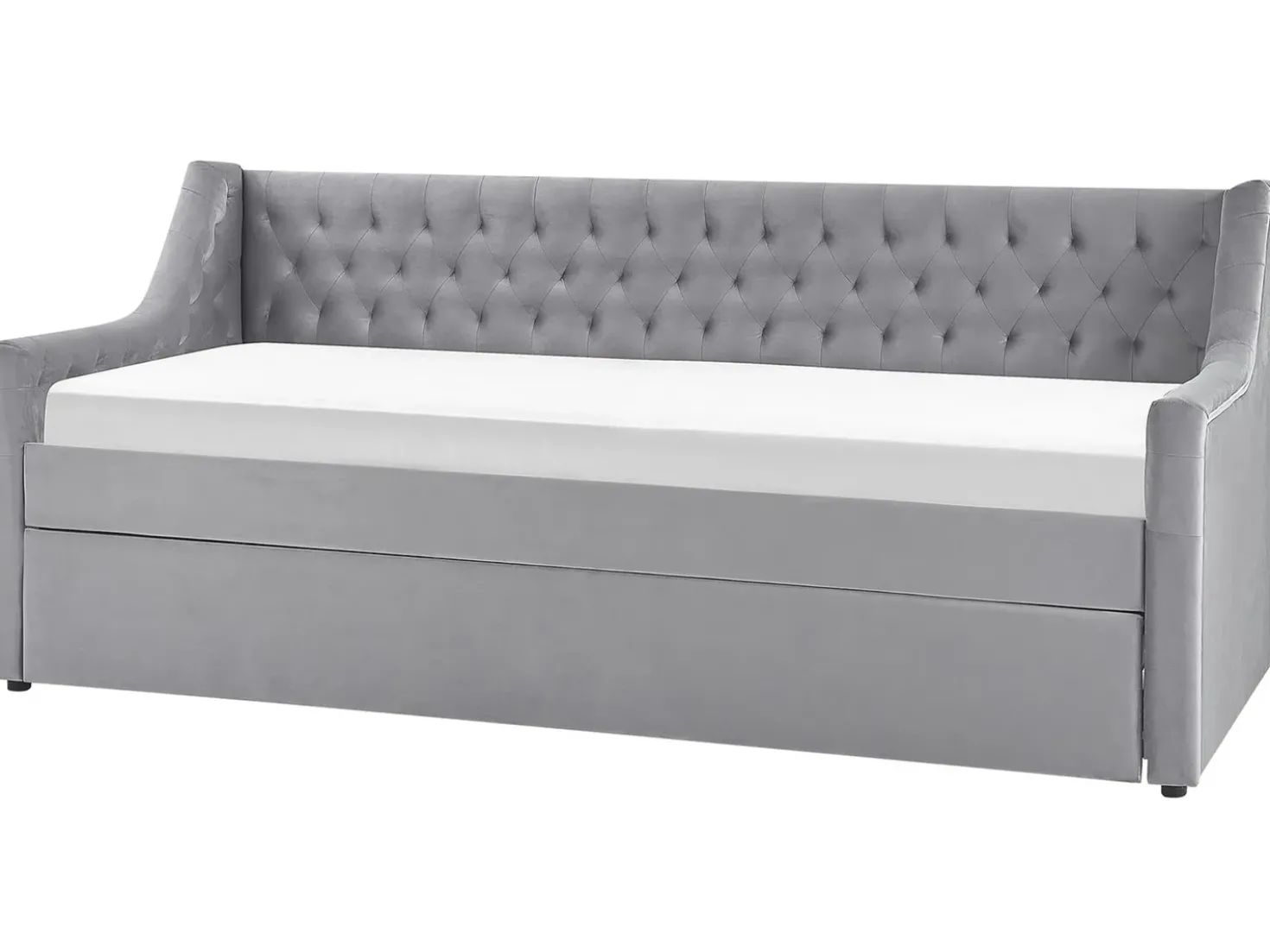 Letto estraibile Velluto MONTARGIS 90 x 200 cm Grigio chiaro