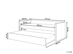 Letto estraibile Velluto TROYES 90 x 200 cm Beige