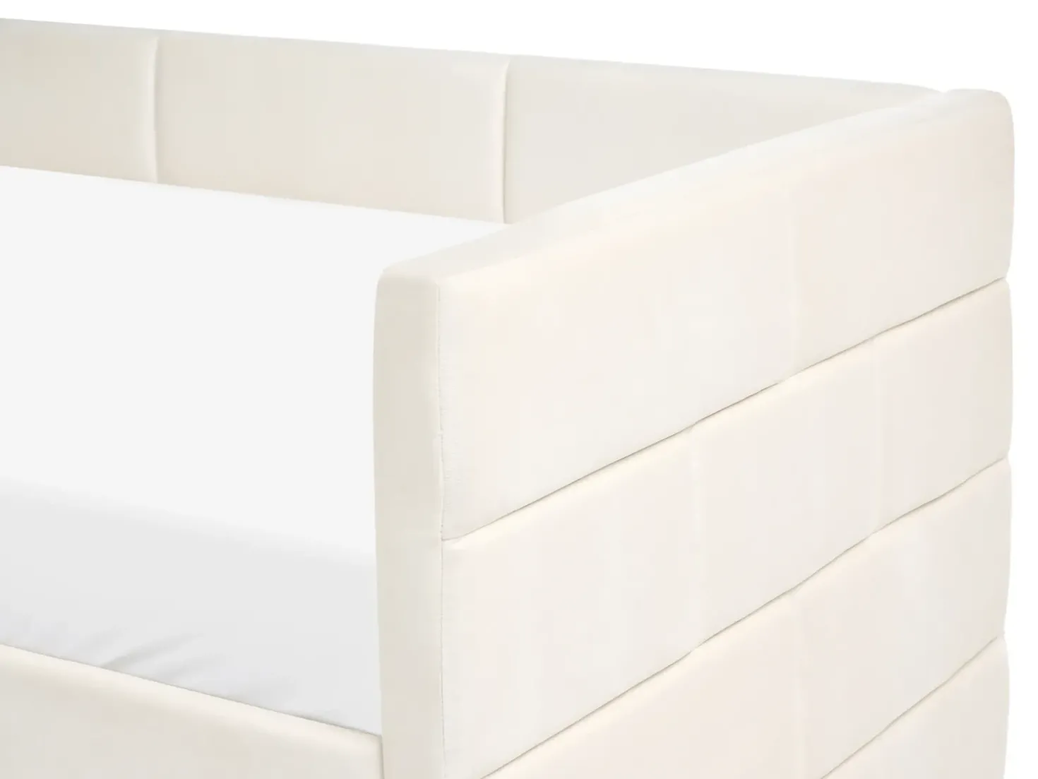 Letto estraibile Velluto CHAVONNE 90 x 200 cm Bianco sporco