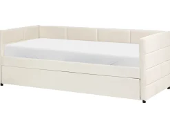 Letto estraibile Velluto CHAVONNE 90 x 200 cm Bianco sporco