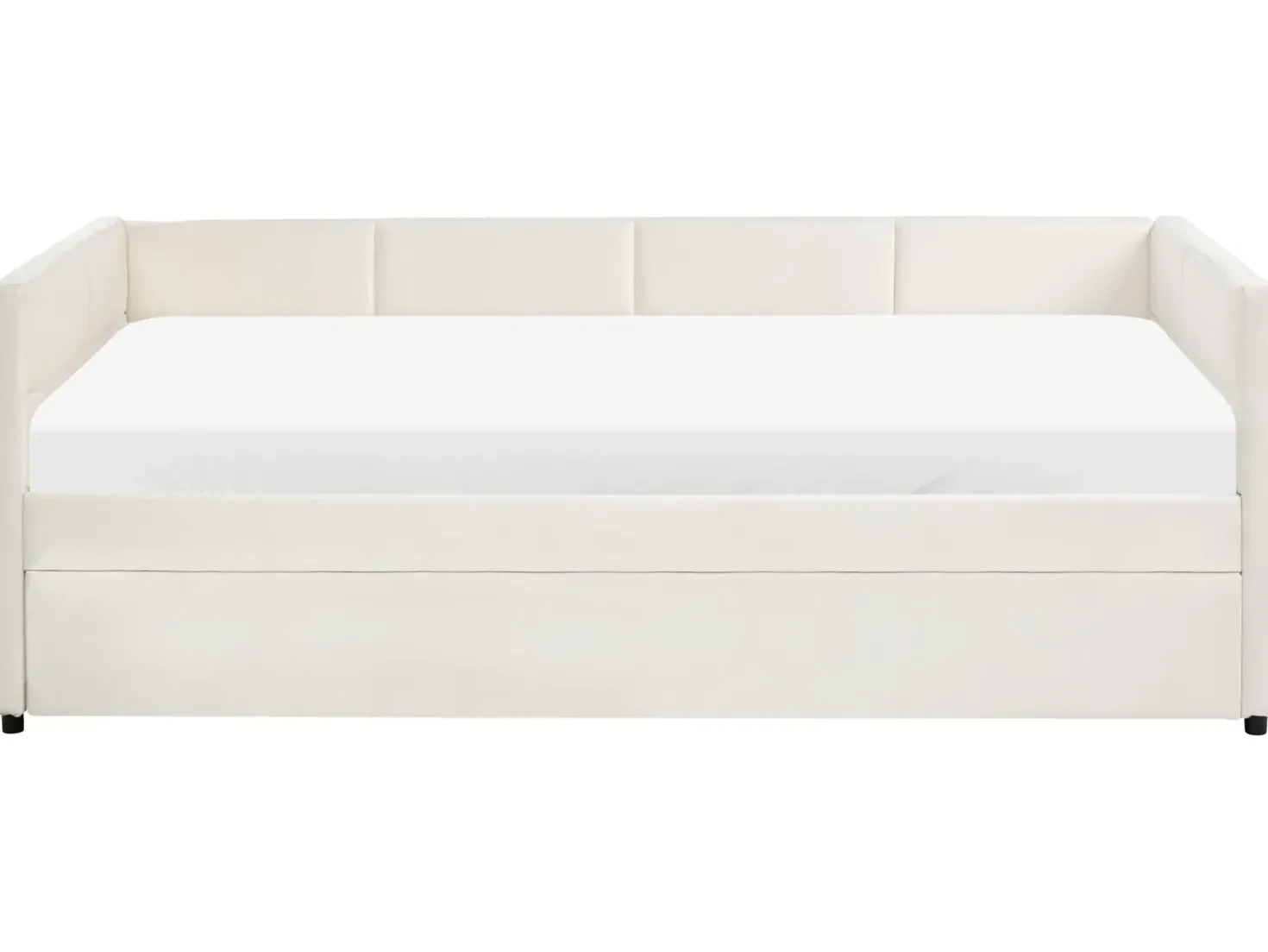 Letto estraibile Velluto CHAVONNE 90 x 200 cm Bianco sporco