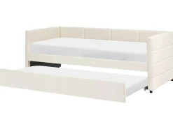 Letto estraibile Velluto CHAVONNE 90 x 200 cm Bianco sporco