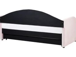 Letto estraibile Velluto EYBURIE 90 x 200 cm Rosa pastello