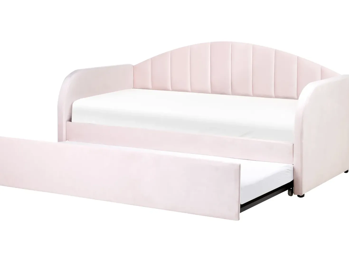 Letto estraibile Velluto EYBURIE 90 x 200 cm Rosa pastello