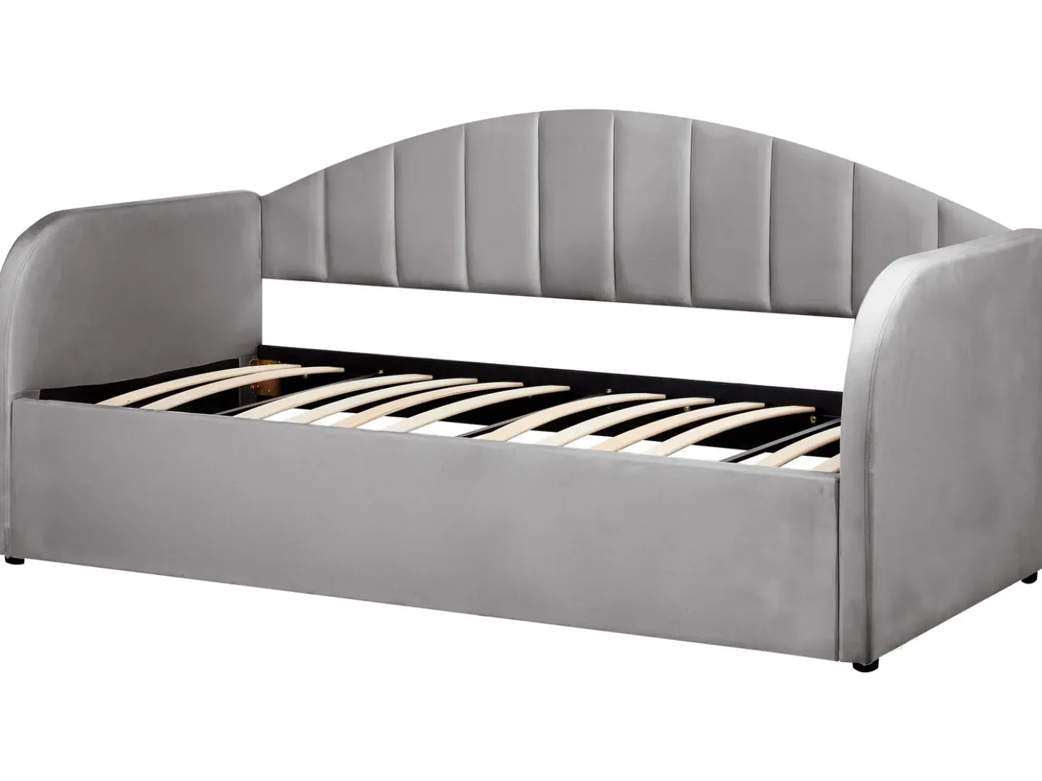 Letto estraibile Velluto EYBURIE 90 x 200 cm Grigio