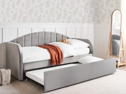 Letto estraibile Velluto EYBURIE 90 x 200 cm Grigio