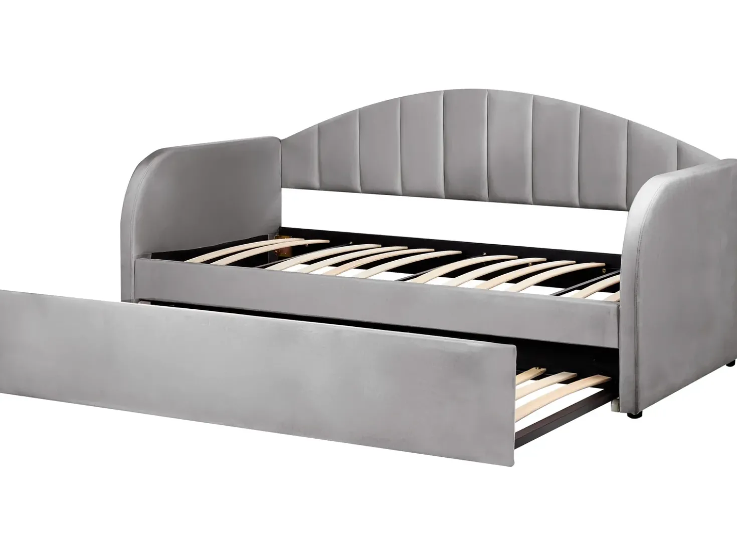 Letto estraibile Velluto EYBURIE 90 x 200 cm Grigio