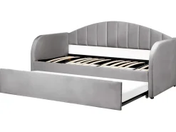 Letto estraibile Velluto EYBURIE 90 x 200 cm Grigio