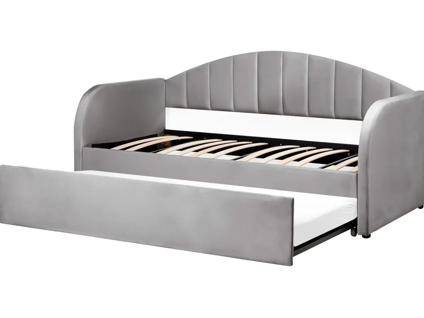 Letto estraibile Velluto EYBURIE 90 x 200 cm Grigio