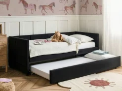Letto estraibile Velluto CHAVONNE 90 x 200 cm Nero