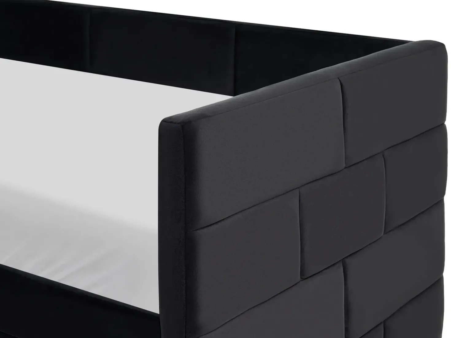 Letto estraibile Velluto CHAVONNE 90 x 200 cm Nero