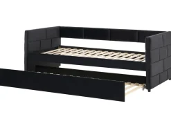 Letto estraibile Velluto CHAVONNE 90 x 200 cm Nero