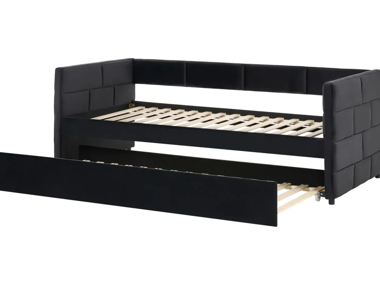Letto estraibile Velluto CHAVONNE 90 x 200 cm Nero