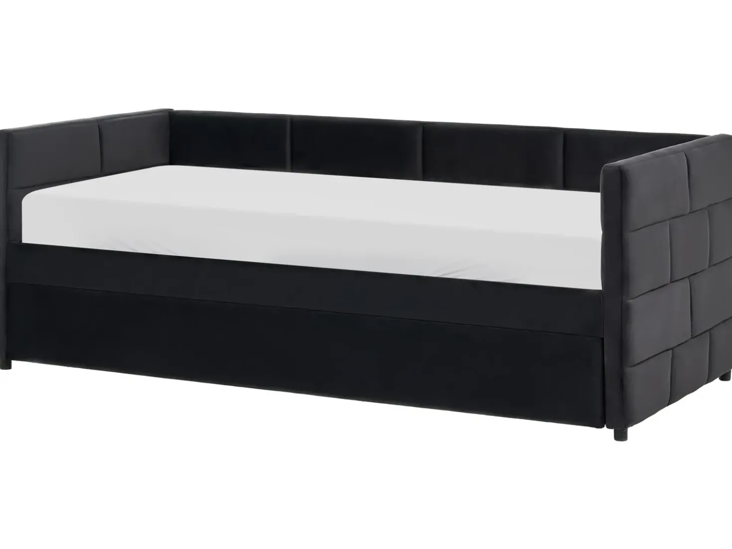 Letto estraibile Velluto CHAVONNE 90 x 200 cm Nero