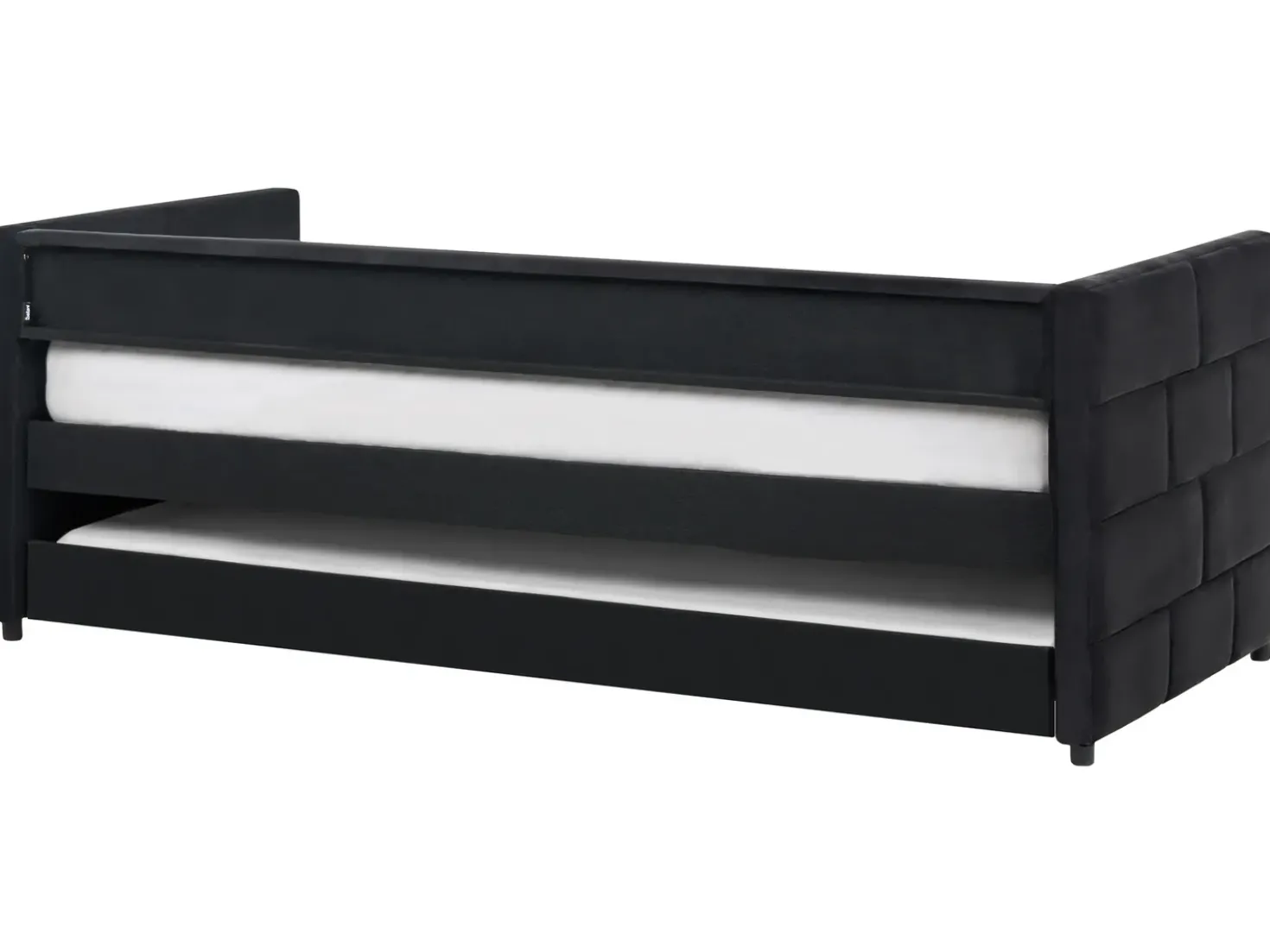 Letto estraibile Velluto CHAVONNE 90 x 200 cm Nero