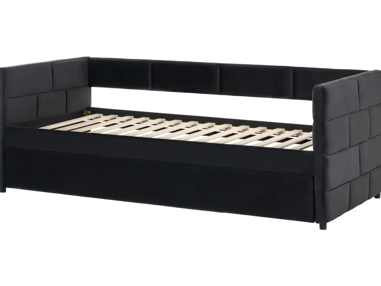 Letto estraibile Velluto CHAVONNE 90 x 200 cm Nero