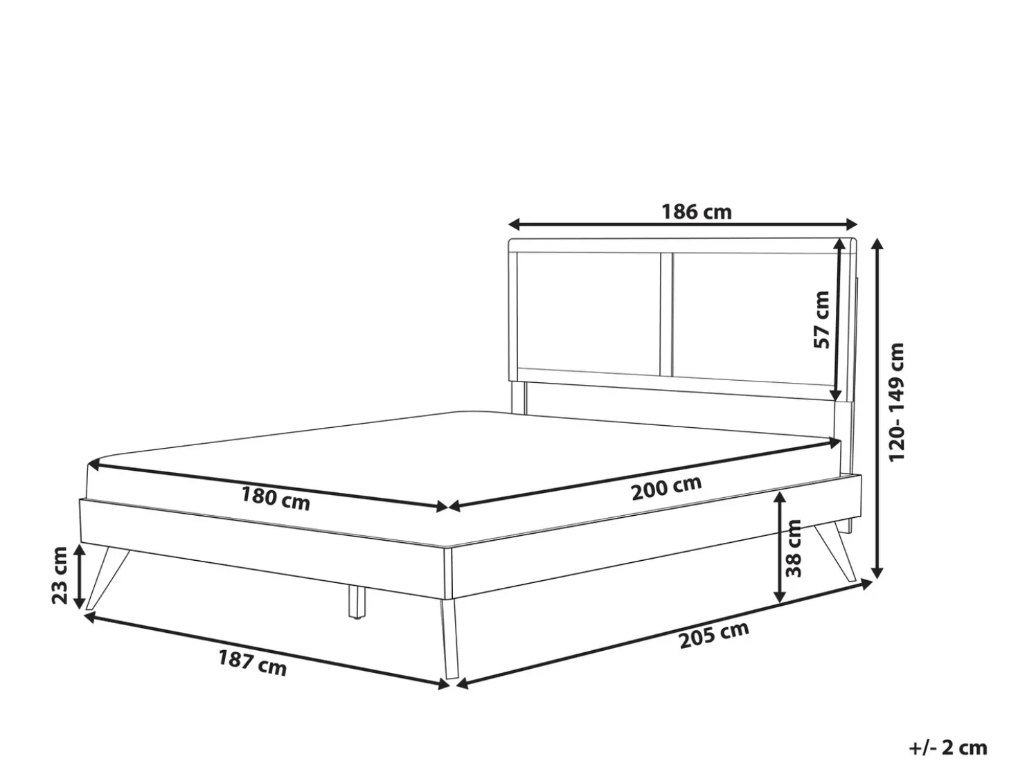 Letto ISTRES 180 x 200 cm Frasino scuro