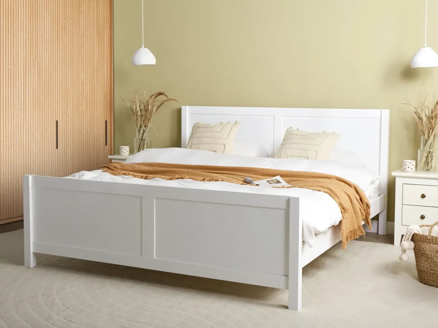Letto Legno CHAMPAGNAT 180 x 200 cm Bianco