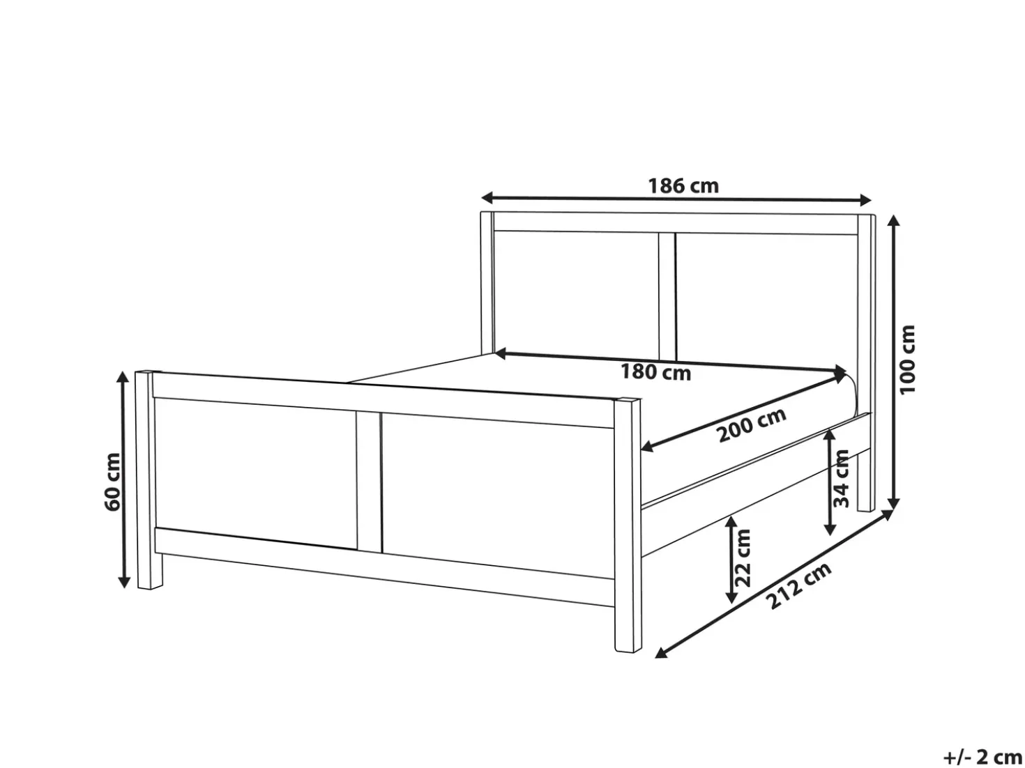 Letto Legno CHAMPAGNAT 180 x 200 cm Bianco