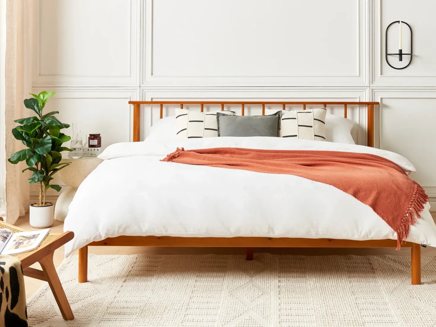 Letto Legno di pino BARRET 180 x 200 cm Marrone