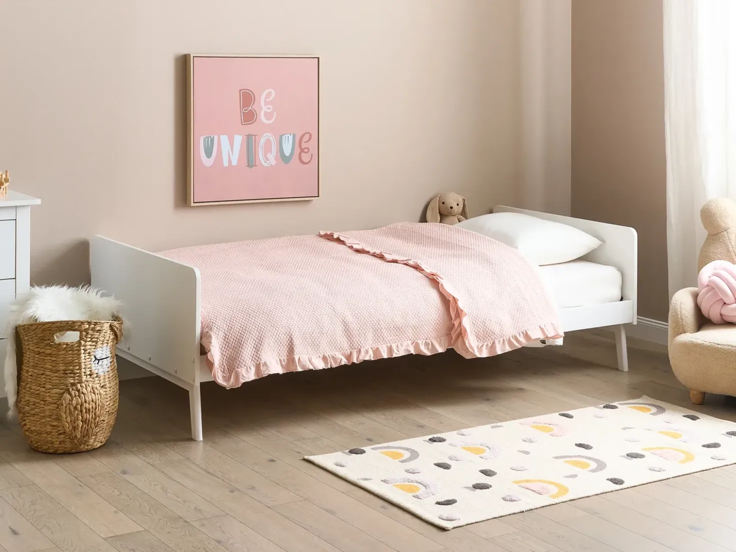 Letto Legno di pino BONNAC 90 x 200 cm Bianco