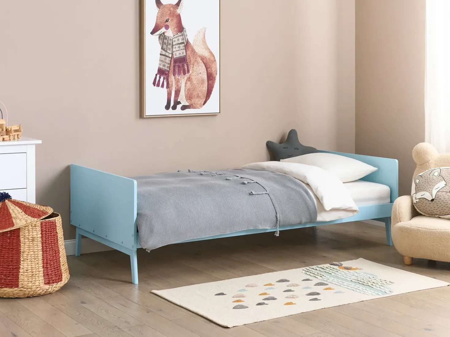 Letto Legno di pino BONNAC 90 x 200 cm Azzurro