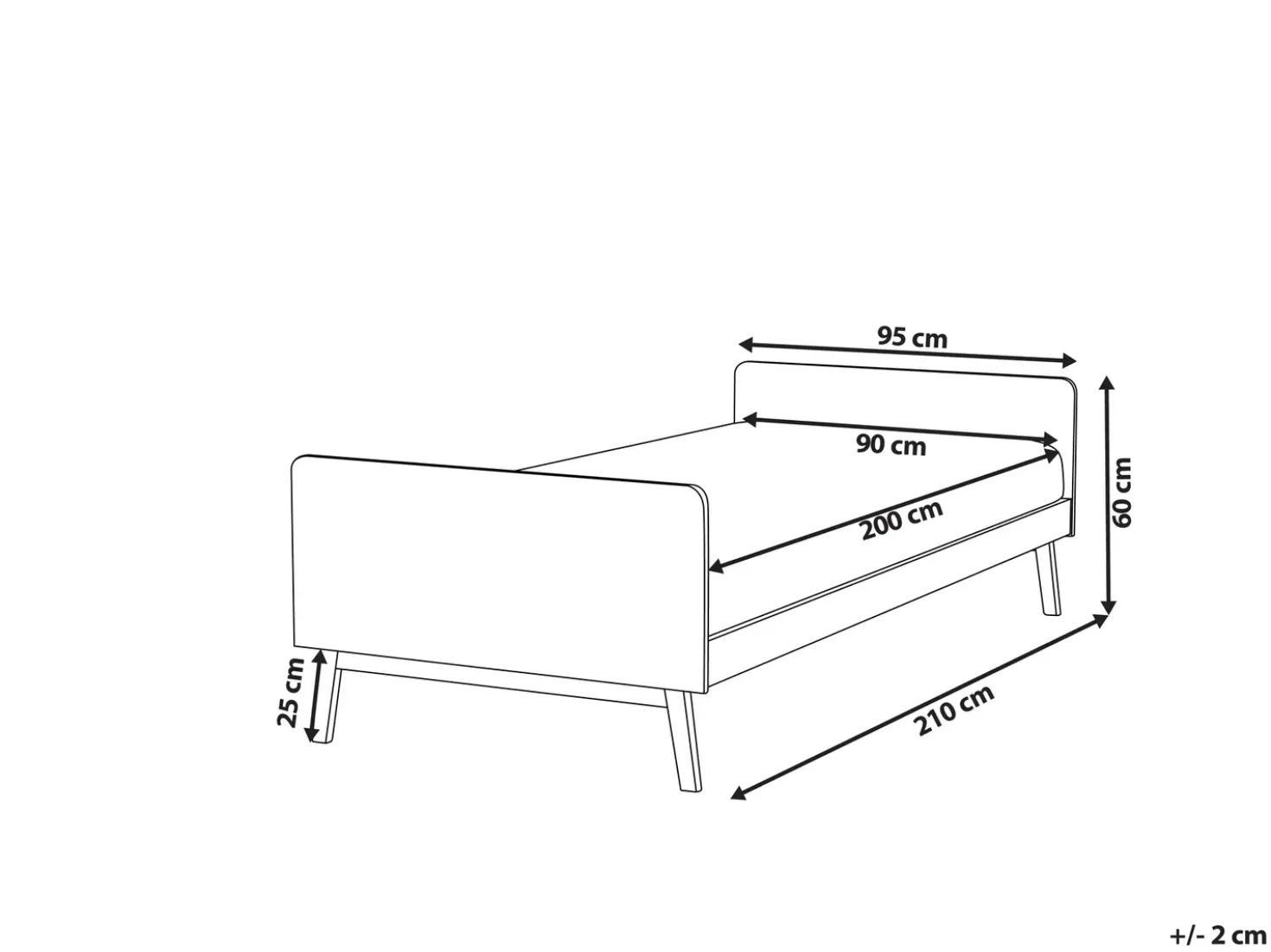 Letto Legno di pino BONNAC 90 x 200 cm Azzurro