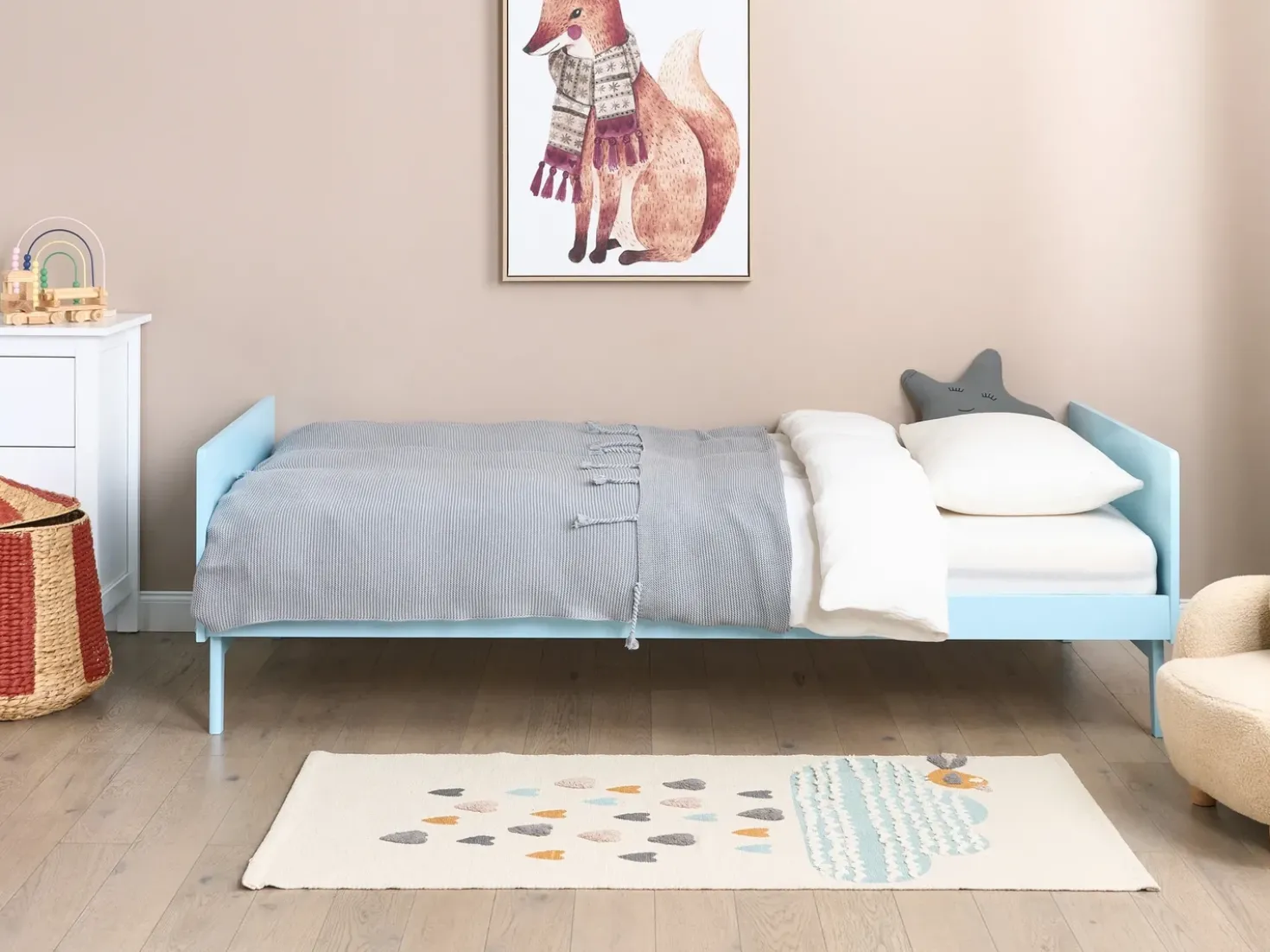 Letto Legno di pino BONNAC 90 x 200 cm Azzurro