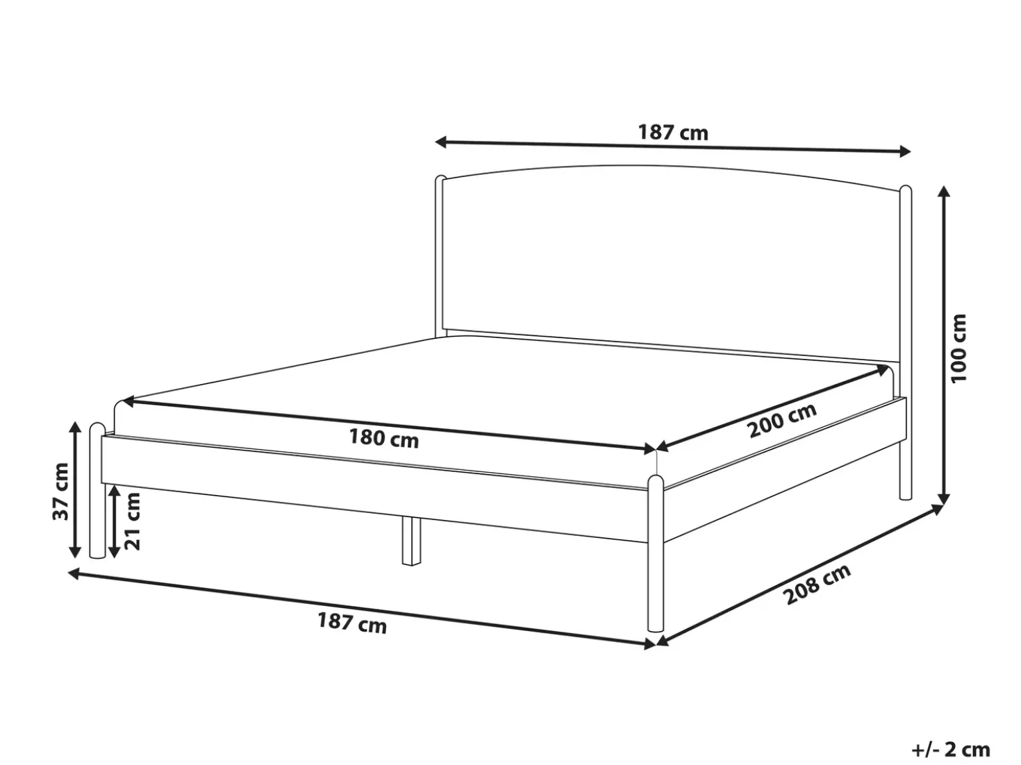 Letto Legno di pino CLAIRAC 180 x 200 cm Marrone chiaro