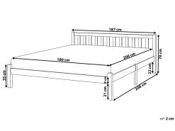 Letto Legno di pino FLORAC 180 x 200 cm Bianco