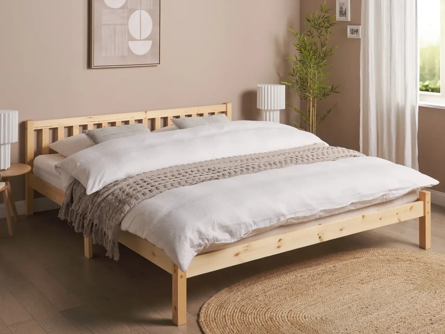 Letto Legno di pino FLORAC 180 x 200 cm Marrone chiaro