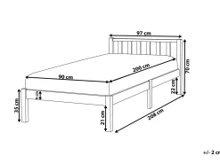 Letto Legno di pino FLORAC 90 x 200 cm Marrone chiaro