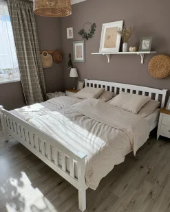 Letto Legno di pino GIVERNY 180 x 200 cm Bianco