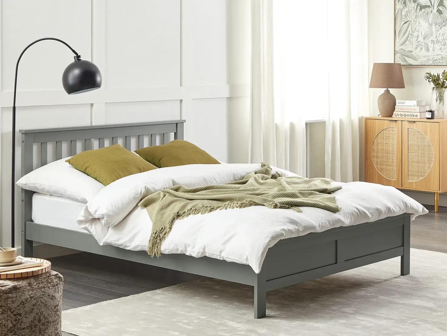 Letto Legno di pino MAYENNE 140 x 200 cm Grigio